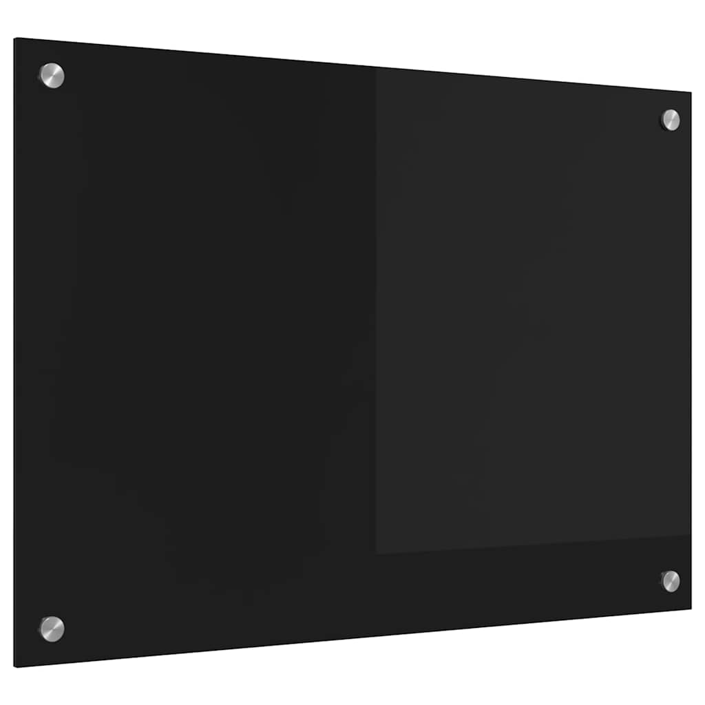 vidaXL Panel kuchenny Czarny 70 x 50 cm szkło hartowane