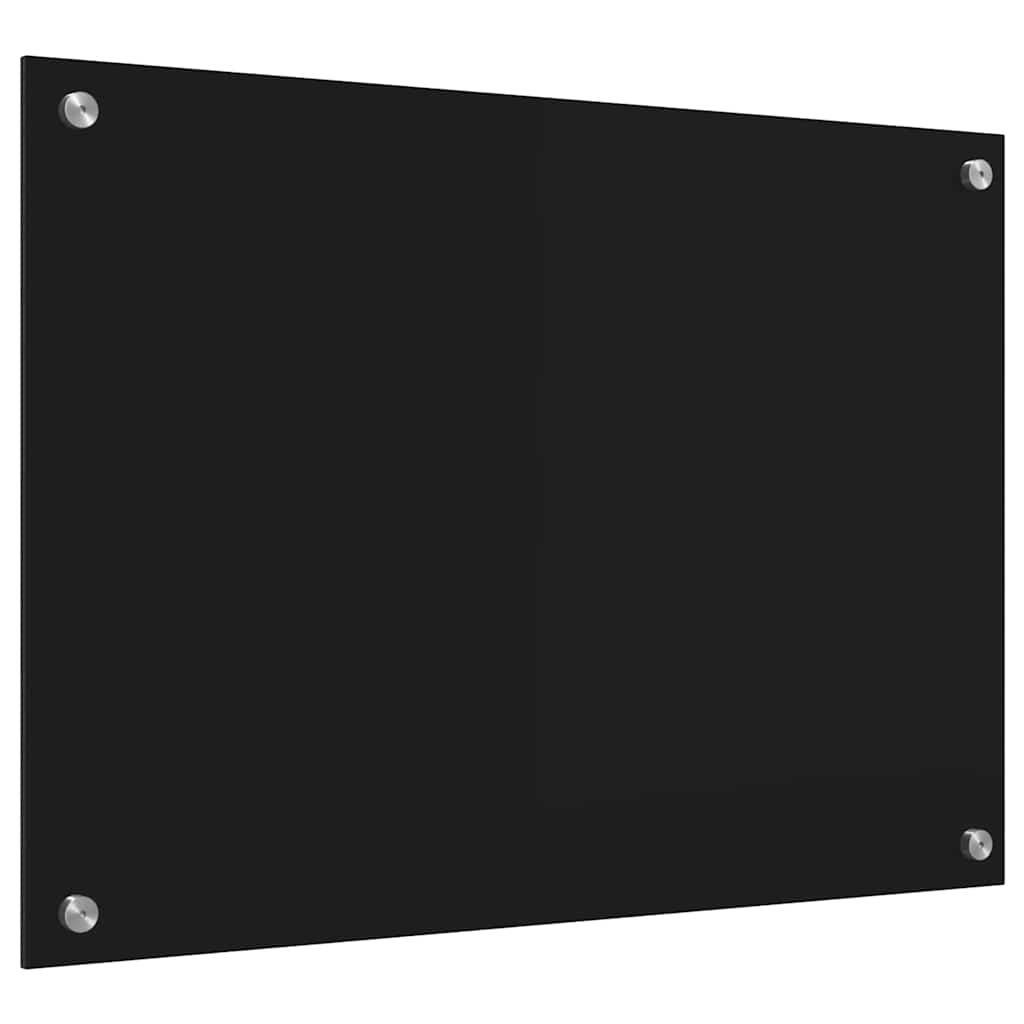 vidaXL Panel kuchenny Czarny 70 x 50 cm szkło hartowane