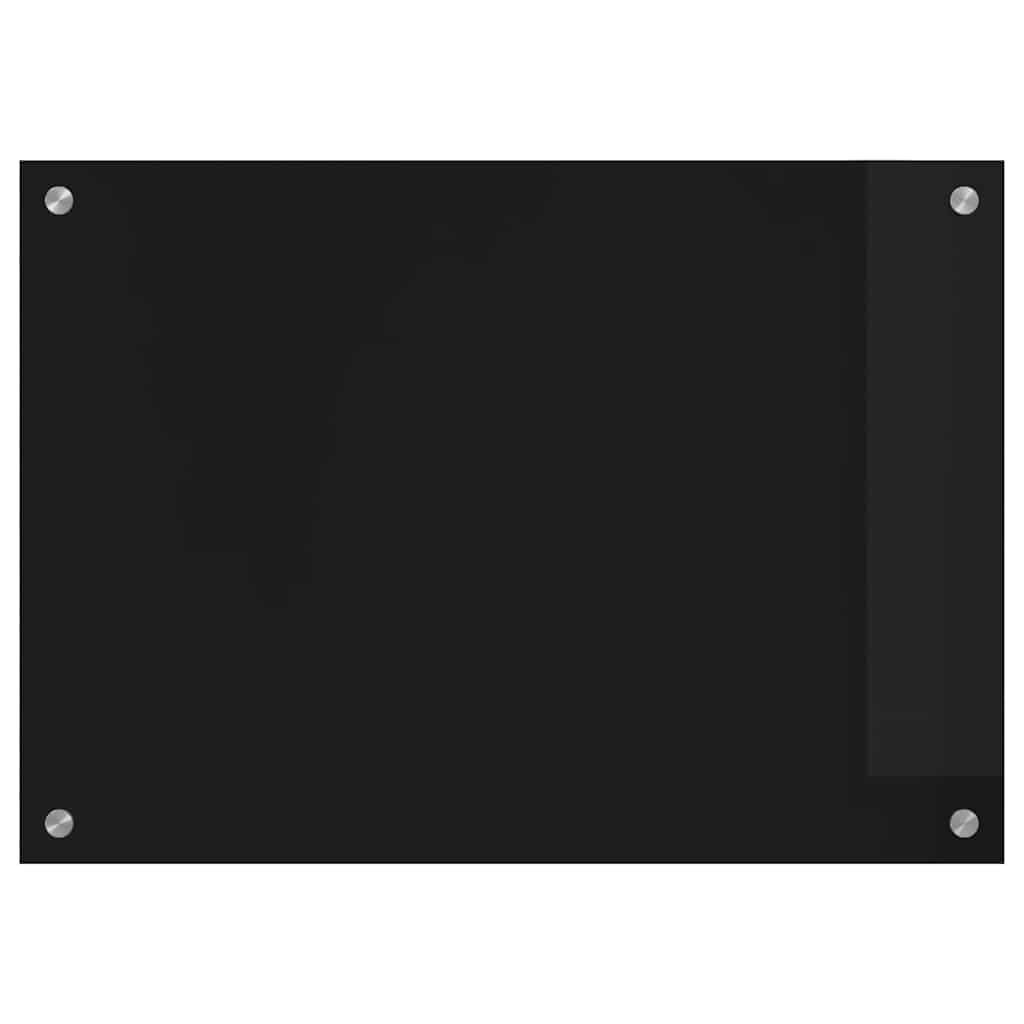 vidaXL Panel kuchenny Czarny 70 x 50 cm szkło hartowane