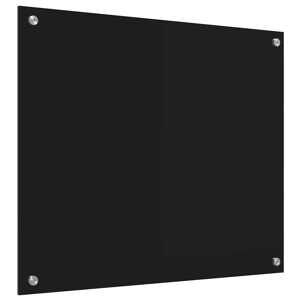 vidaXL Panel kuchenny Czarny 70 x 60 cm szkło hartowane