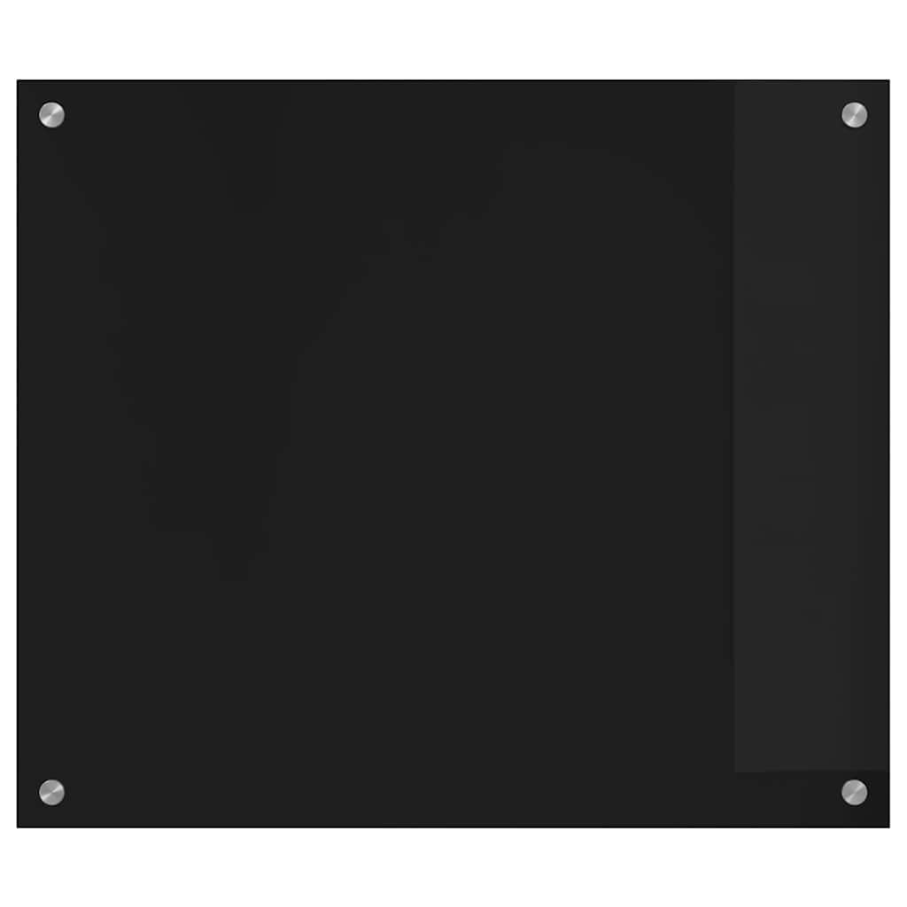 vidaXL Panel kuchenny Czarny 70 x 60 cm szkło hartowane