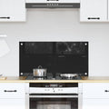 vidaXL Panel kuchenny Czarny 80 x 40 cm szkło hartowane