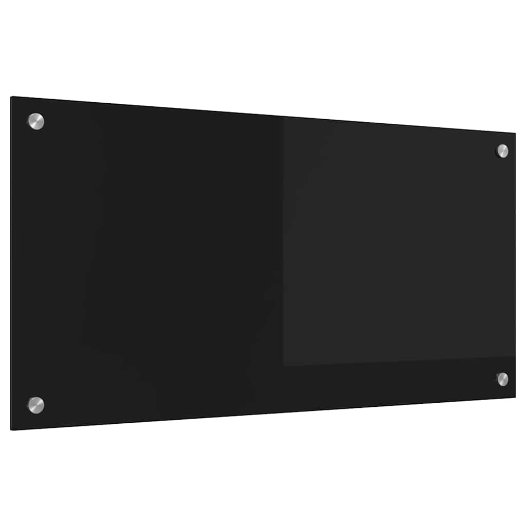 vidaXL Panel kuchenny Czarny 80 x 40 cm szkło hartowane