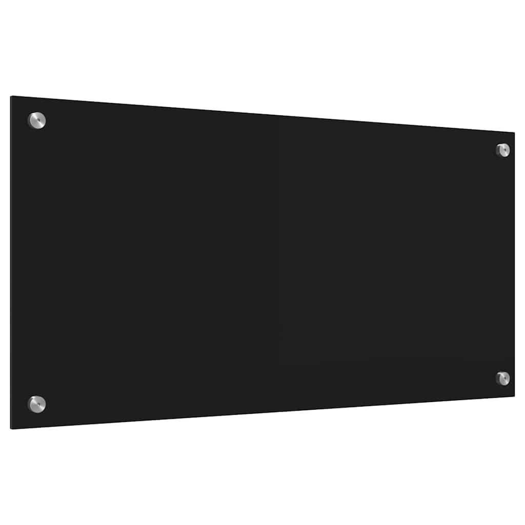 vidaXL Panel kuchenny Czarny 80 x 40 cm szkło hartowane