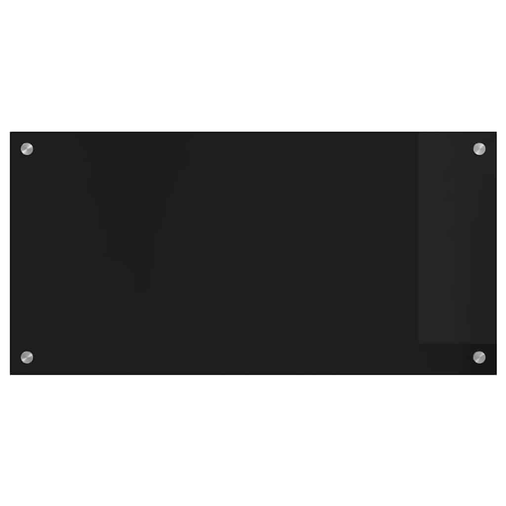 vidaXL Panel kuchenny Czarny 80 x 40 cm szkło hartowane