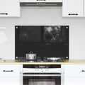 vidaXL Panel kuchenny Czarny 80 x 50 cm szkło hartowane