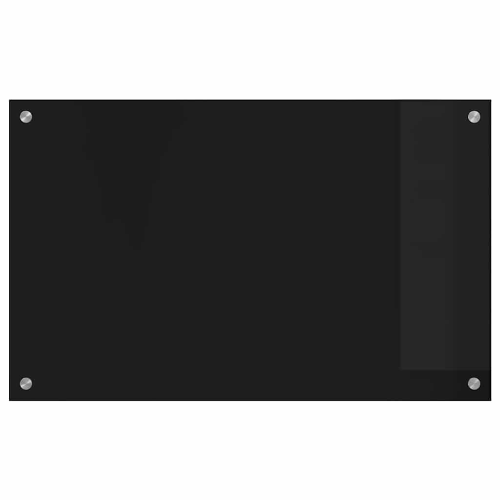 vidaXL Panel kuchenny Czarny 80 x 50 cm szkło hartowane