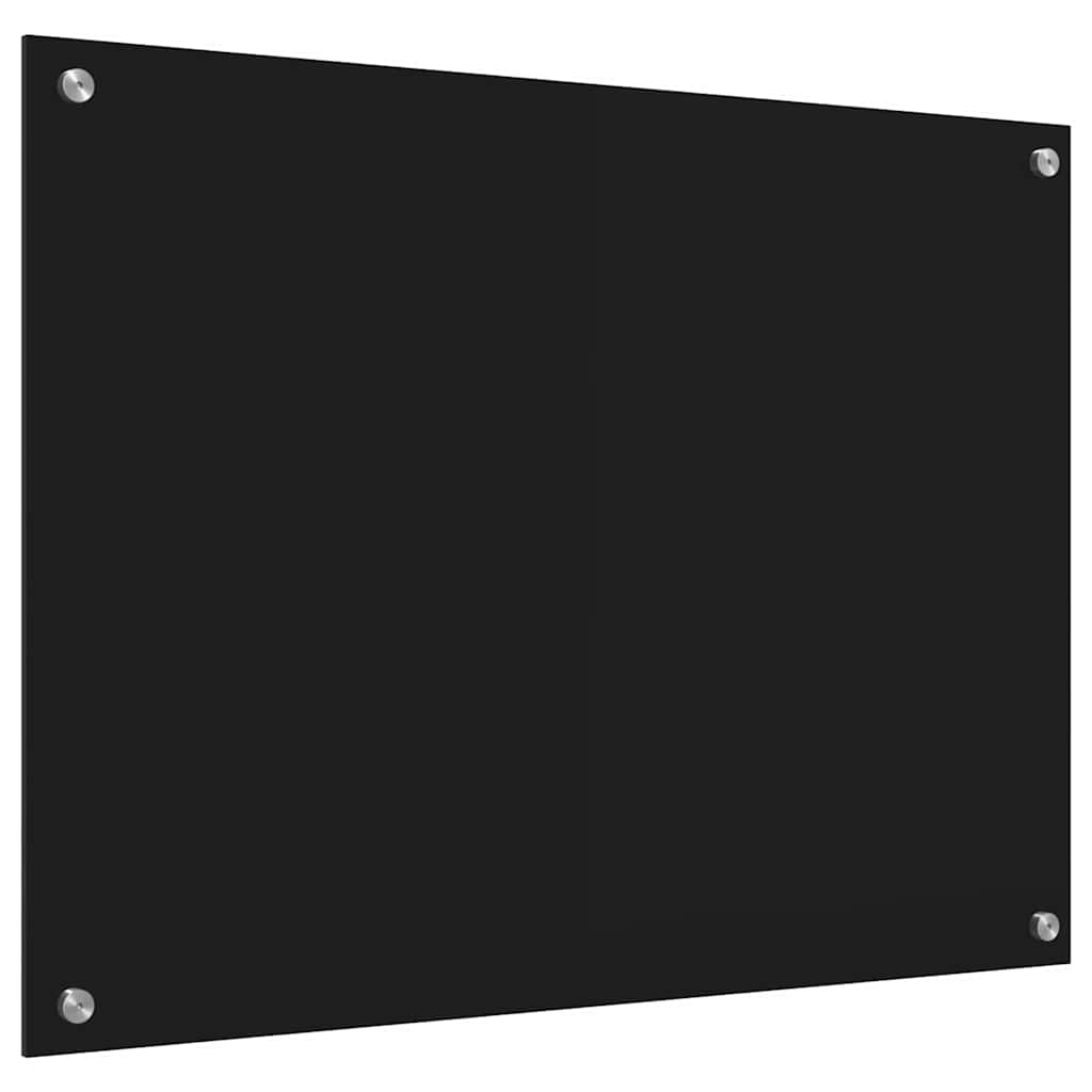 vidaXL Panel kuchenny Czarny 80 x 60 cm szkło hartowane
