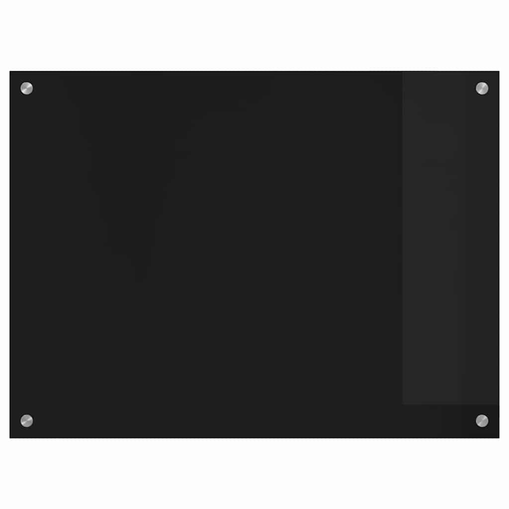 vidaXL Panel kuchenny Czarny 80 x 60 cm szkło hartowane