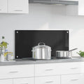 vidaXL Panel kuchenny Czarny 90 x 40 cm szkło hartowane
