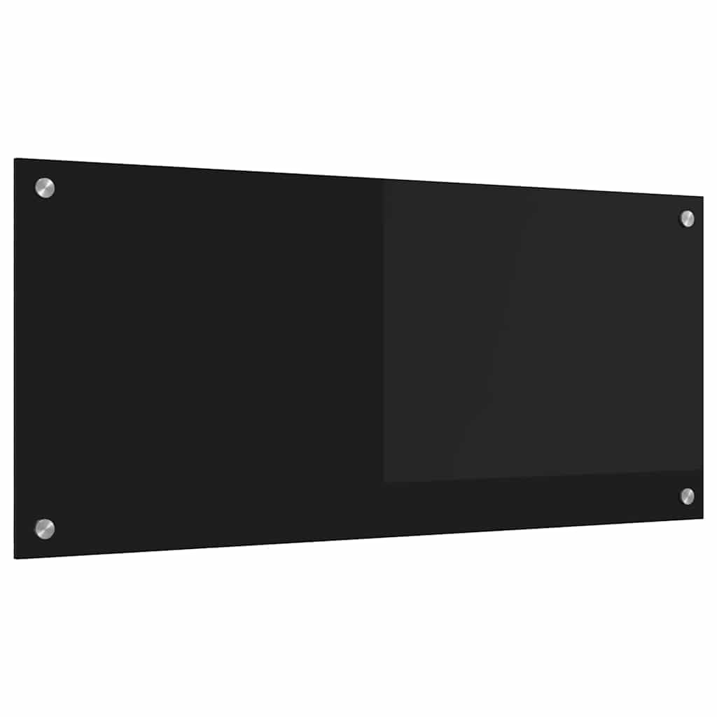 vidaXL Panel kuchenny Czarny 90 x 40 cm szkło hartowane