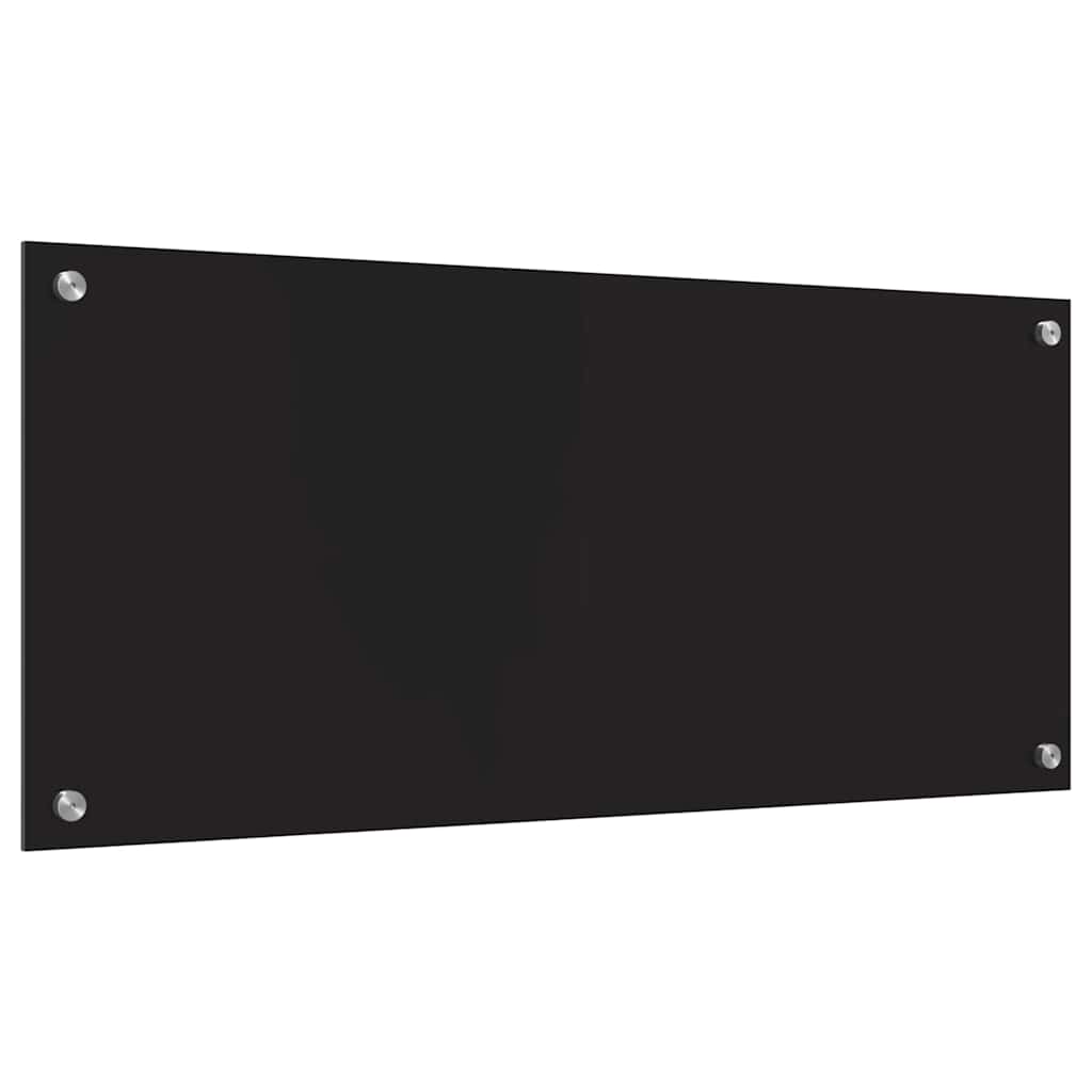 vidaXL Panel kuchenny Czarny 90 x 40 cm szkło hartowane