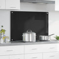 vidaXL Panel kuchenny Czarny 90 x 60 cm szkło hartowane