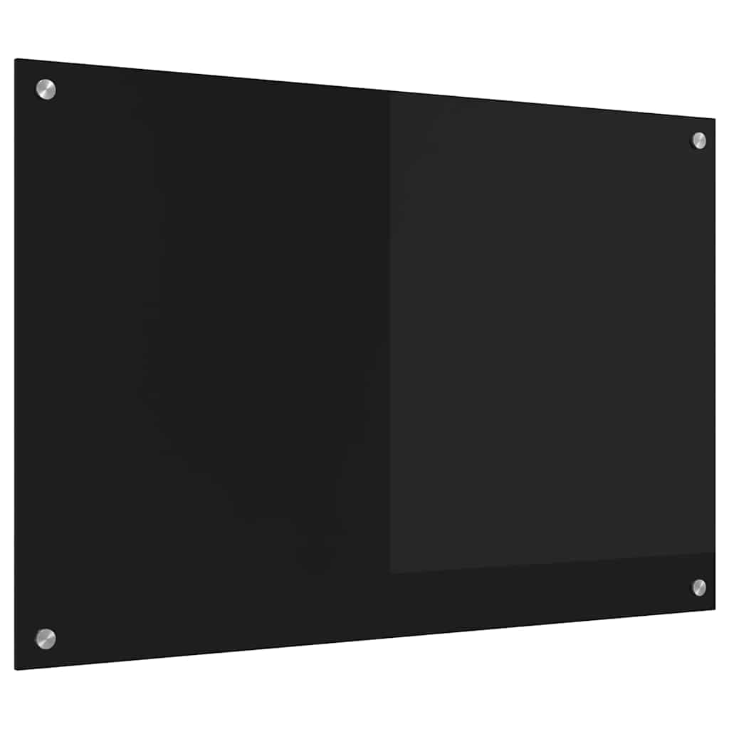 vidaXL Panel kuchenny Czarny 90 x 60 cm szkło hartowane