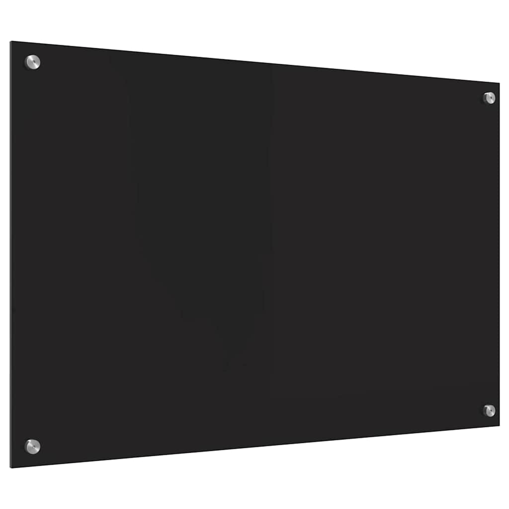 vidaXL Panel kuchenny Czarny 90 x 60 cm szkło hartowane