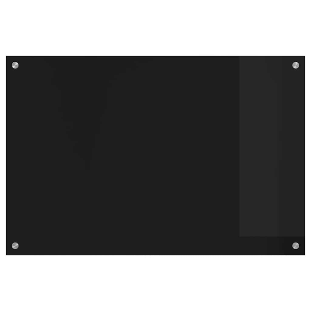 vidaXL Panel kuchenny Czarny 90 x 60 cm szkło hartowane