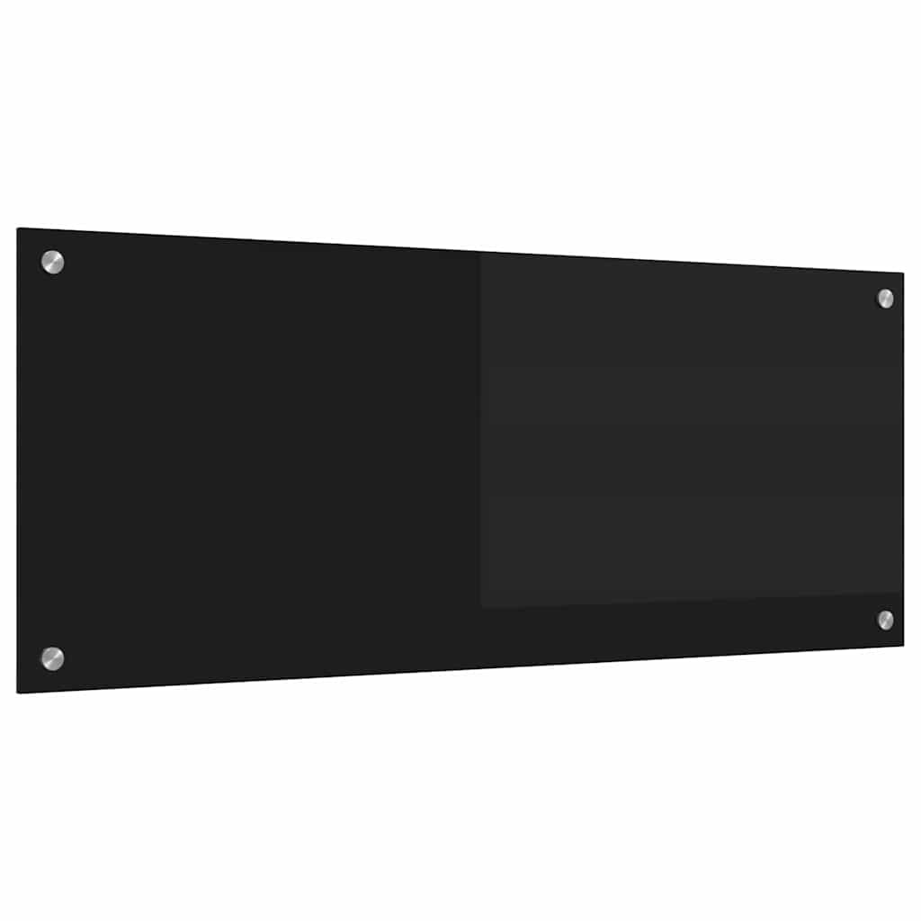 vidaXL Panel kuchenny Czarny 100 x 40 cm szkło hartowane