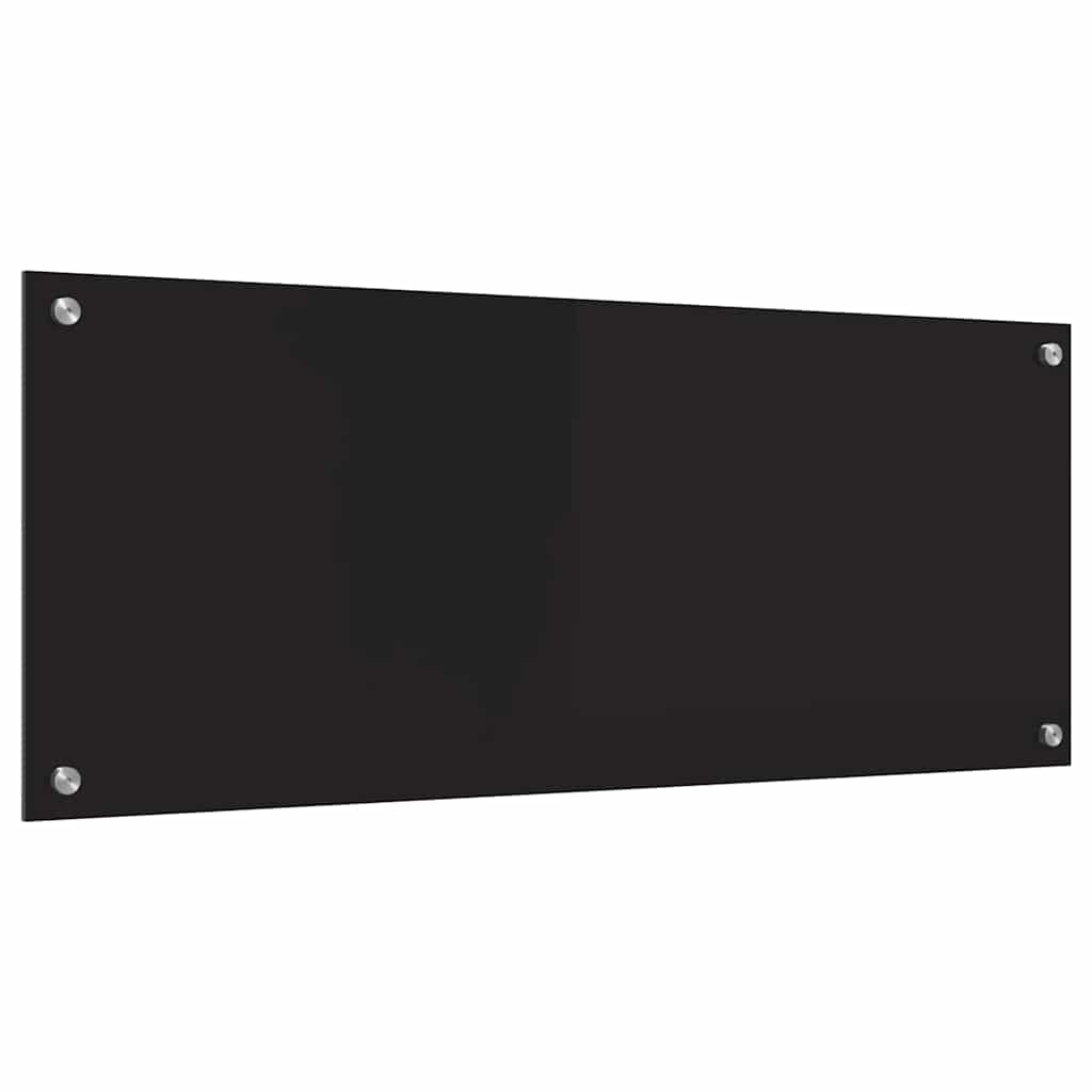 vidaXL Panel kuchenny Czarny 100 x 40 cm szkło hartowane