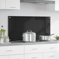 vidaXL Panel kuchenny Czarny 100 x 50 cm szkło hartowane