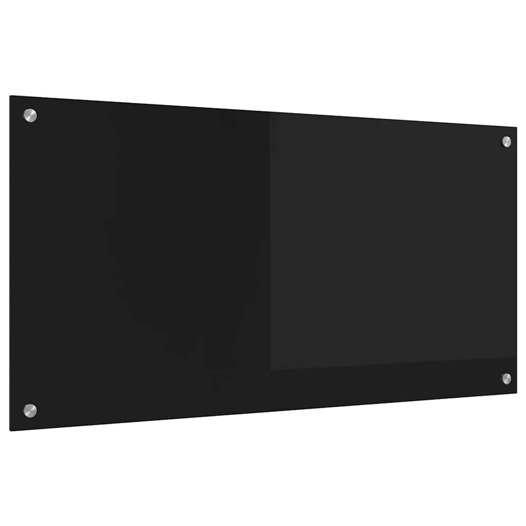 vidaXL Panel kuchenny Czarny 100 x 50 cm szkło hartowane