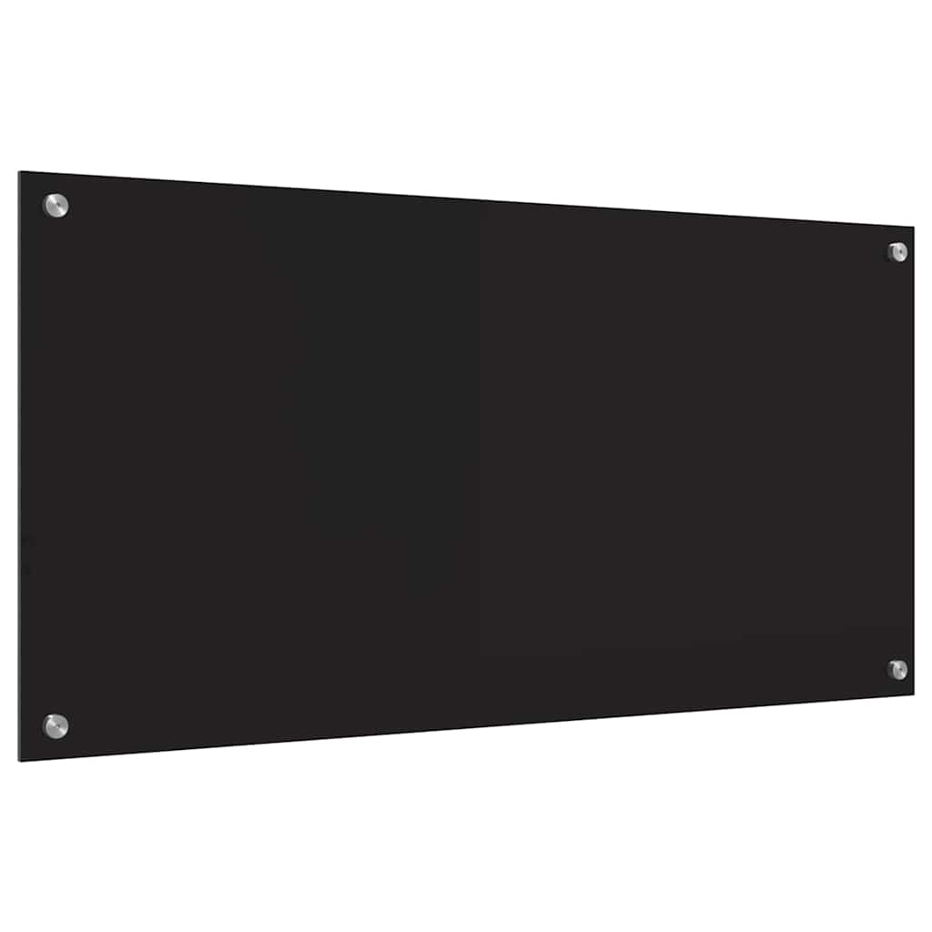 vidaXL Panel kuchenny Czarny 100 x 50 cm szkło hartowane