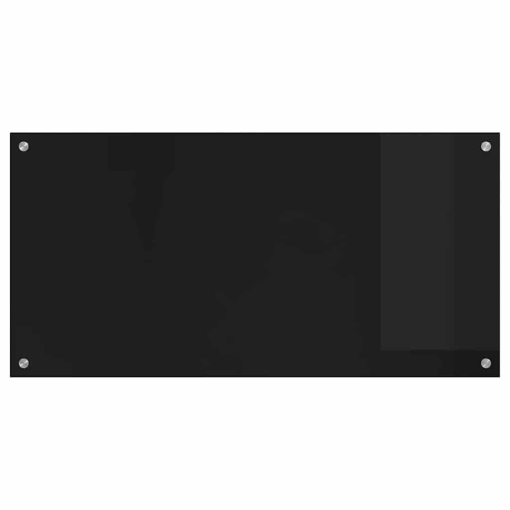 vidaXL Panel kuchenny Czarny 100 x 50 cm szkło hartowane