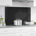 vidaXL Panel kuchenny Czarny 100 x 60 cm szkło hartowane