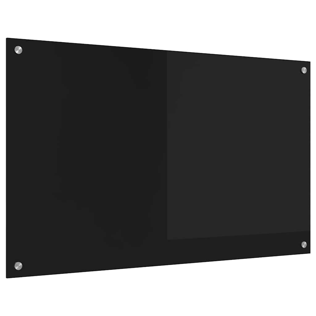 vidaXL Panel kuchenny Czarny 100 x 60 cm szkło hartowane