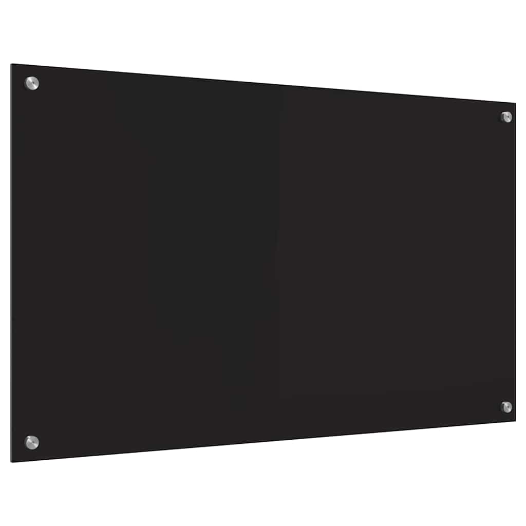 vidaXL Panel kuchenny Czarny 100 x 60 cm szkło hartowane
