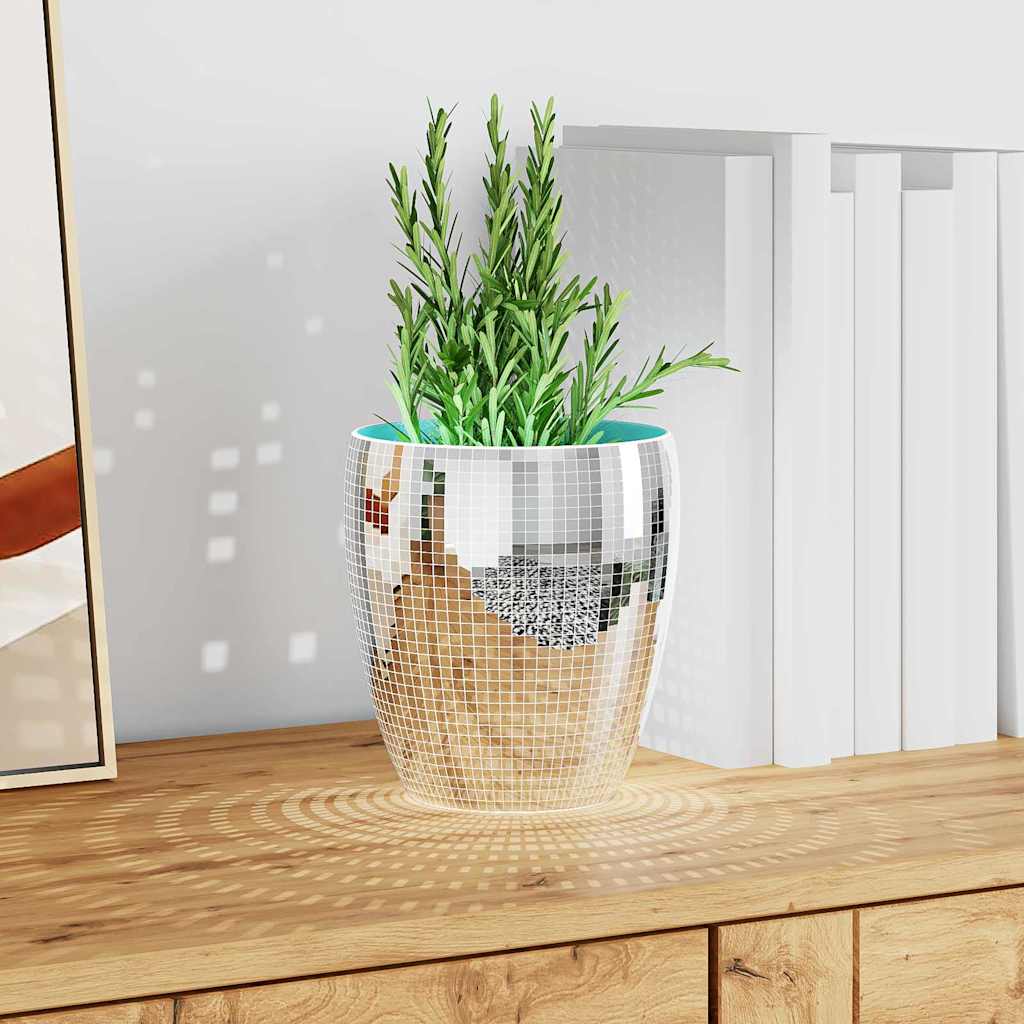 vidaXL Lustro Mozaikowe Geometryczny 3 pcs Srebrny 100 x 4 cm Szkło