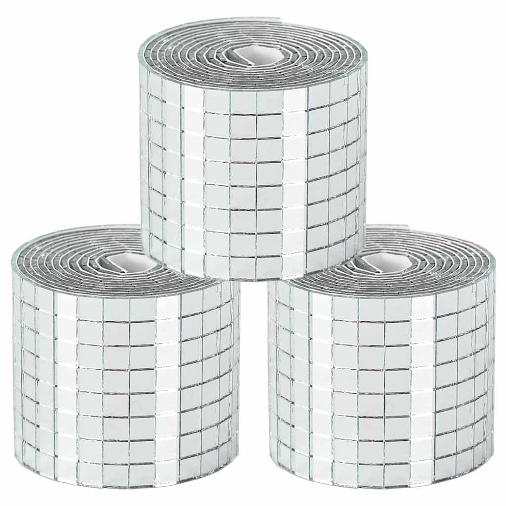 vidaXL Lustro Mozaikowe Geometryczny 3 pcs Srebrny 100 x 4 cm Szkło