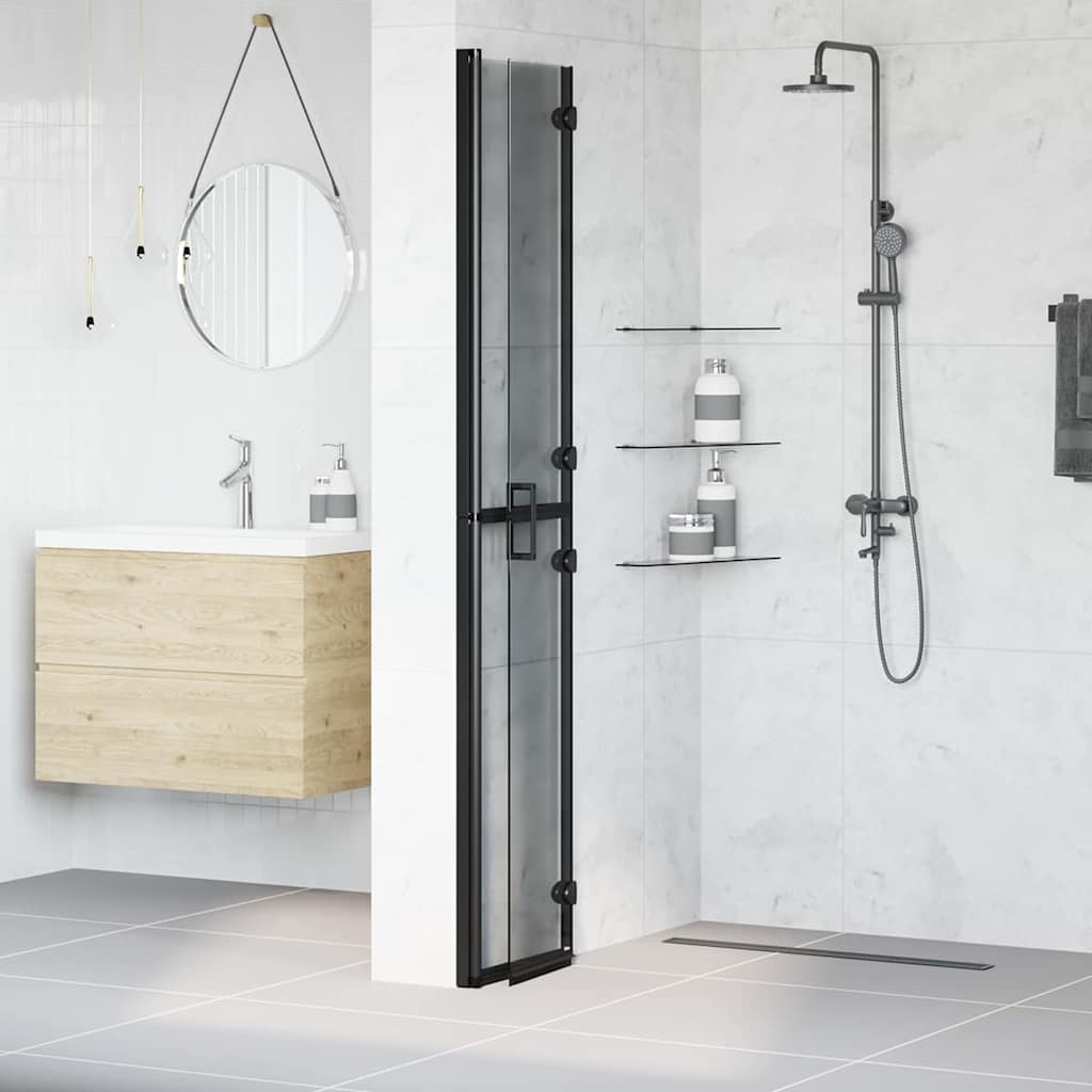 vidaXL Ściana prysznicowa Walk-In Czarny 70 x 6,5 x 190 cm