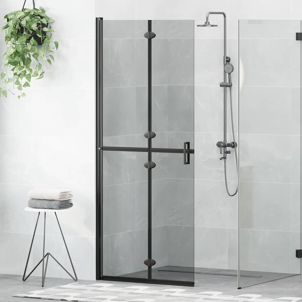 vidaXL Ściana prysznicowa Walk-In Czarny 80 x 6,5 x 190 cm