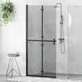 vidaXL Ściana prysznicowa Walk-In Czarny 90 x 6.5 x 190 cm