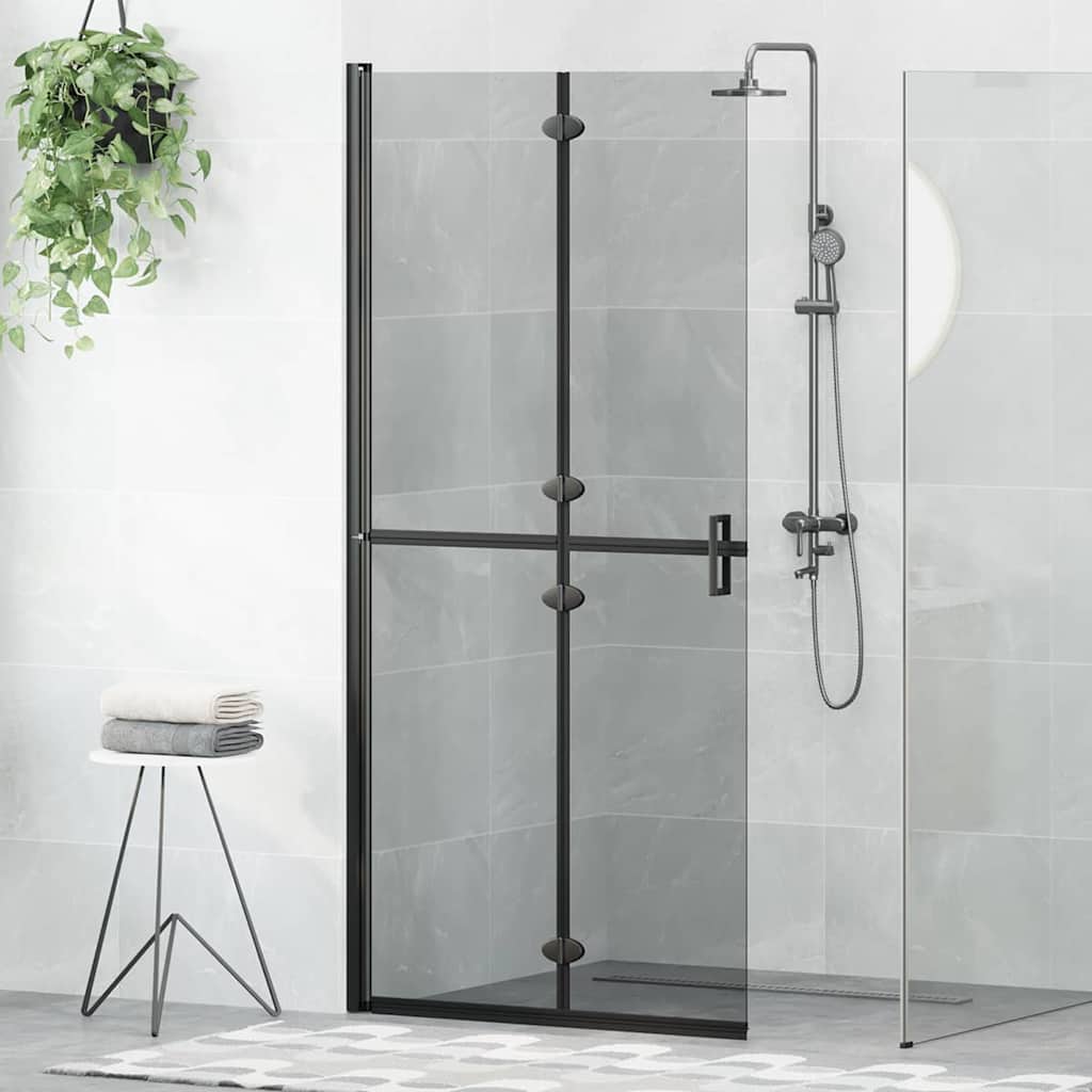 vidaXL Ściana prysznicowa Walk-In Czarny 90 x 6.5 x 190 cm