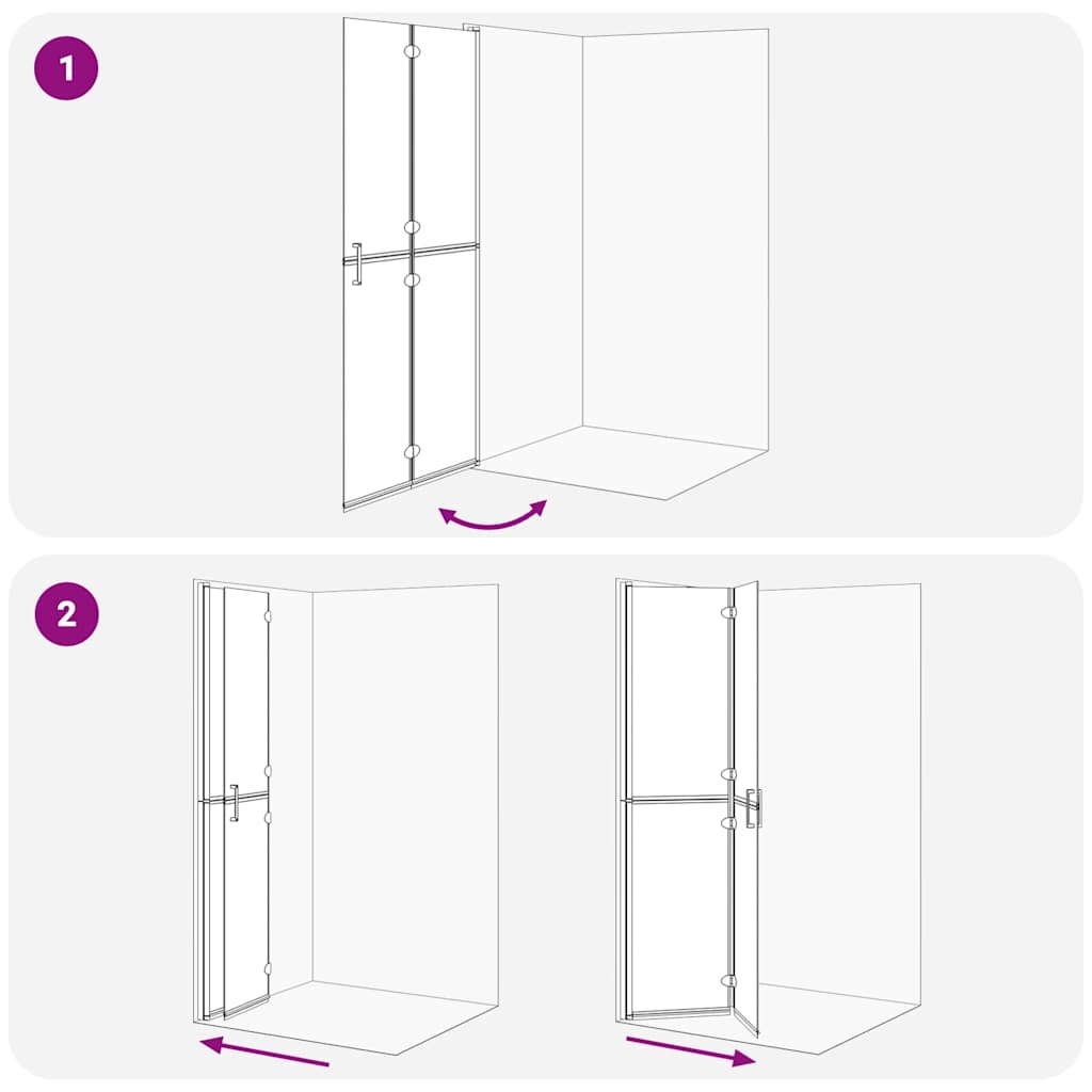 vidaXL Ściana prysznicowa Walk-In Czarny 90 x 6.5 x 190 cm