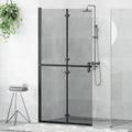 vidaXL Ściana prysznicowa Walk-In Czarny 100 x 6,5 x 190 cm