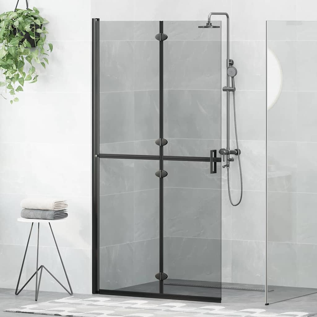 vidaXL Ściana prysznicowa Walk-In Czarny 100 x 6,5 x 190 cm