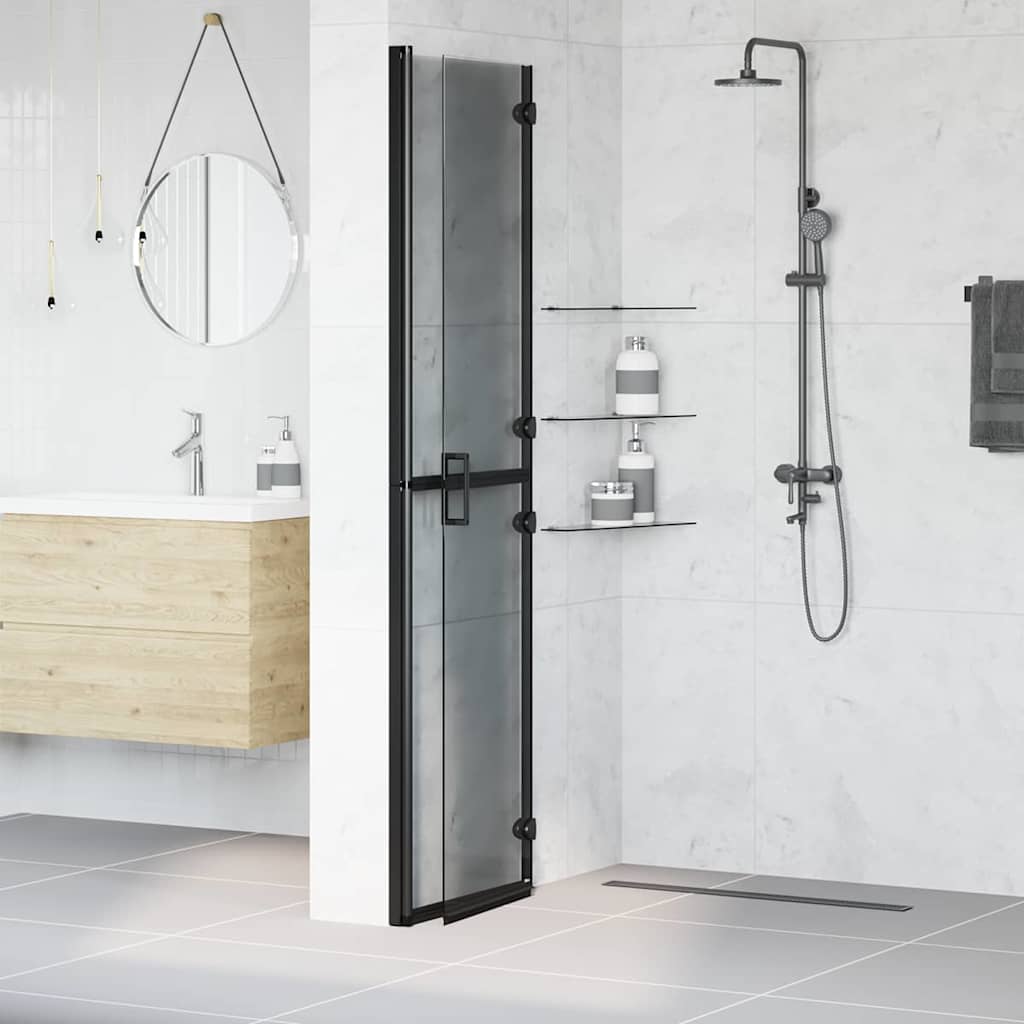 vidaXL Ściana prysznicowa Walk-In Czarny 100 x 6,5 x 190 cm
