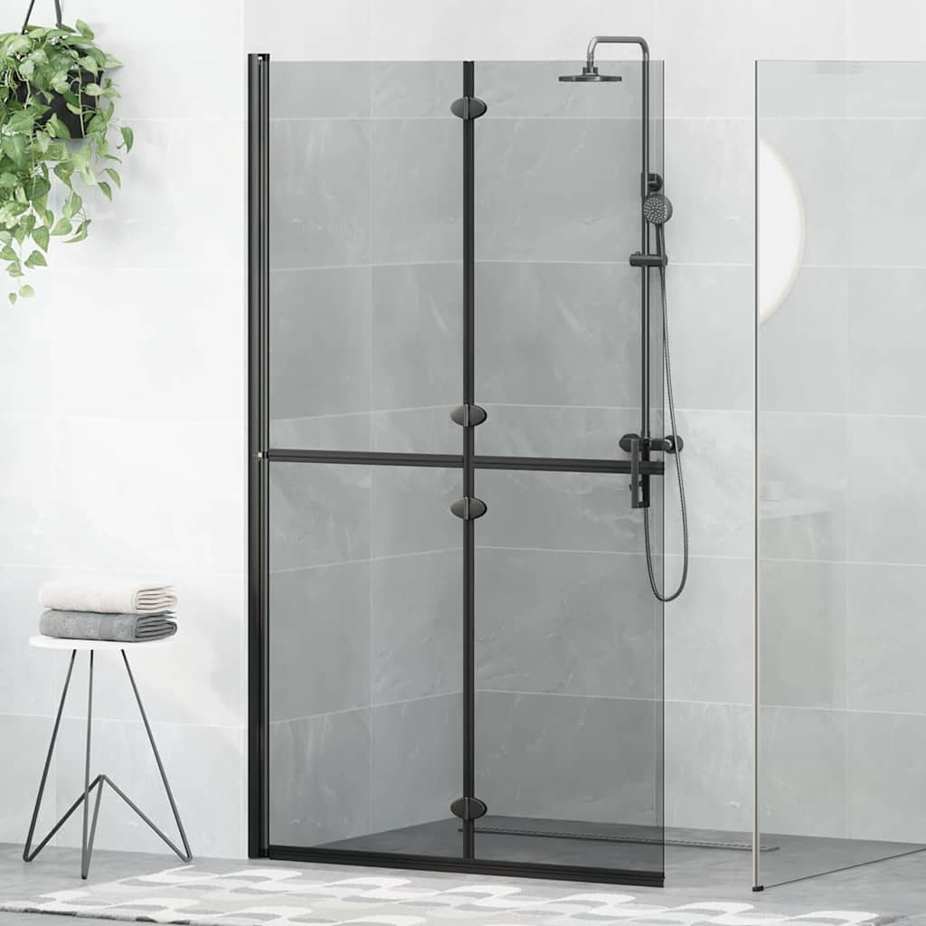 vidaXL Ściana prysznicowa Walk-In Czarny 110 x 6,5 x 190 cm