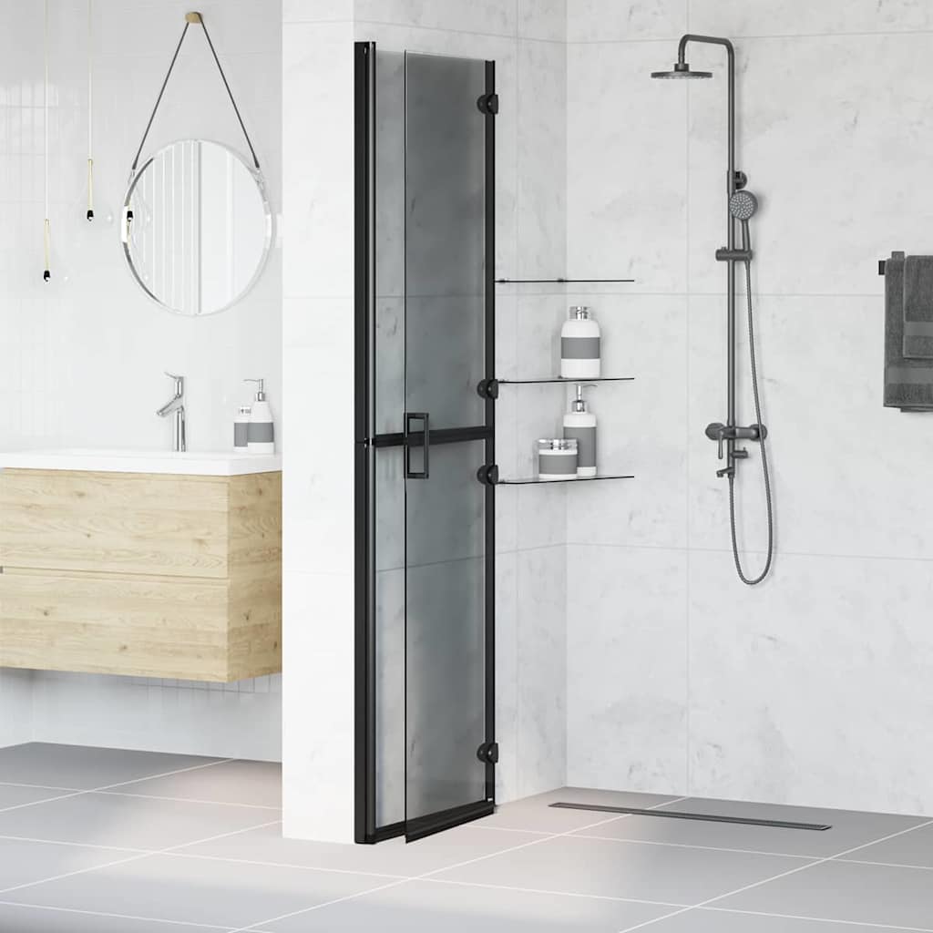 vidaXL Ściana prysznicowa Walk-In Czarny 110 x 6,5 x 190 cm