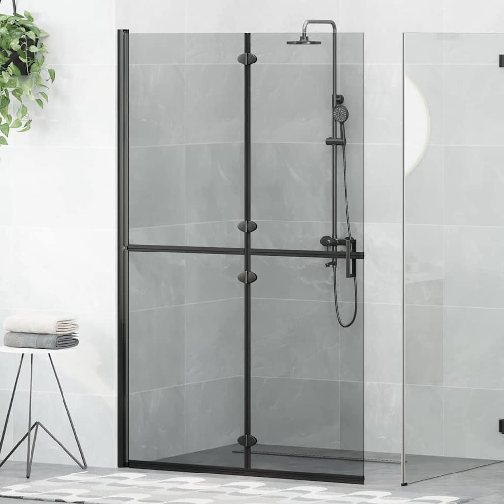 vidaXL Ściana prysznicowa Walk-In Czarny 120 x 6,5 x 190 cm