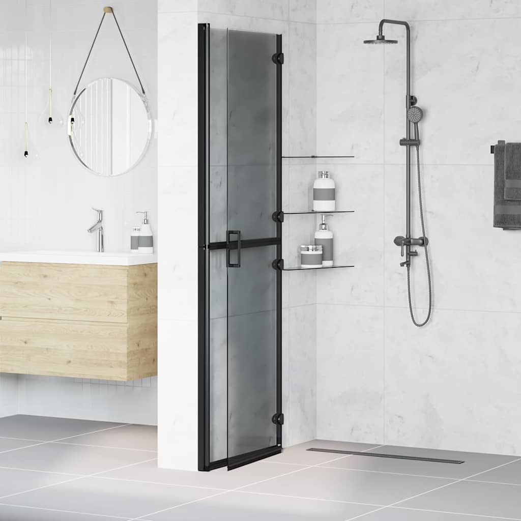 vidaXL Ściana prysznicowa Walk-In Czarny 120 x 6,5 x 190 cm