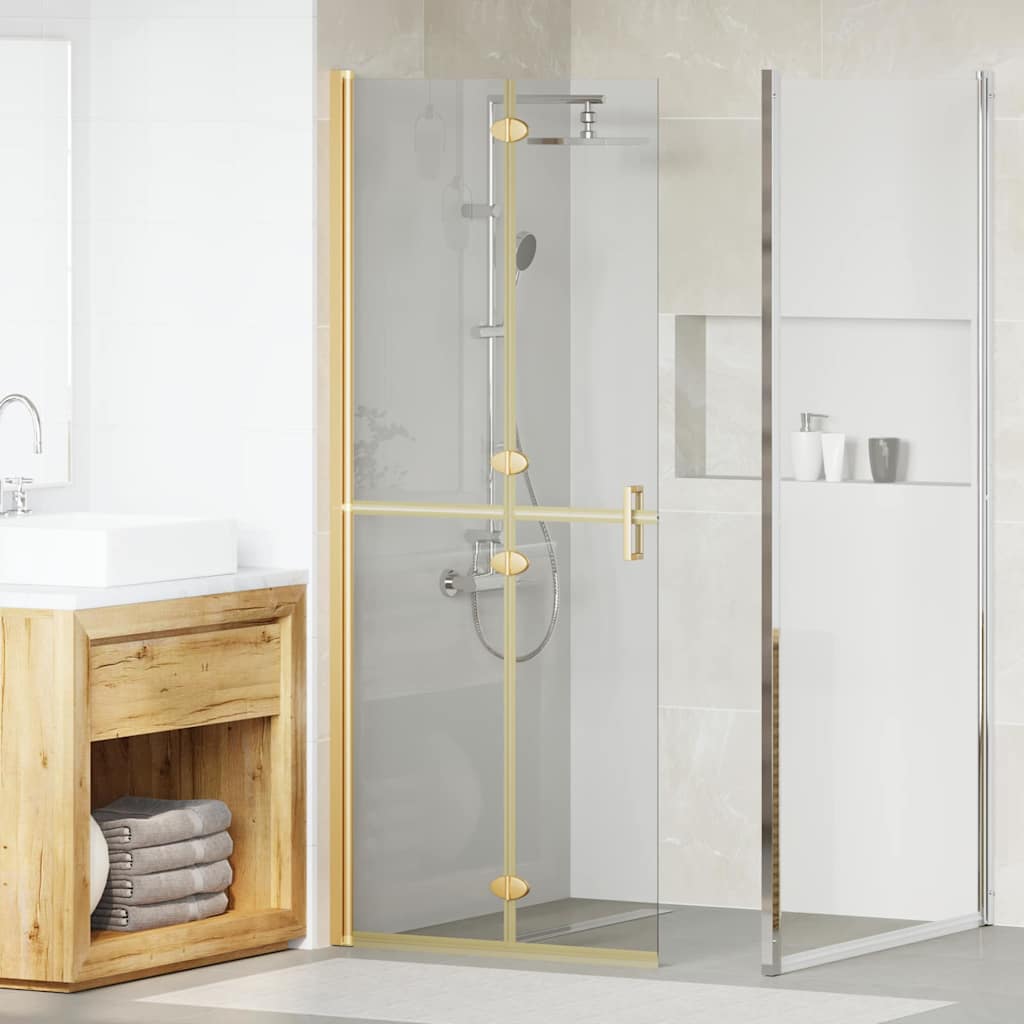 vidaXL Ściana prysznicowa Walk-In złoty 80 x 6,5 x 190 cm