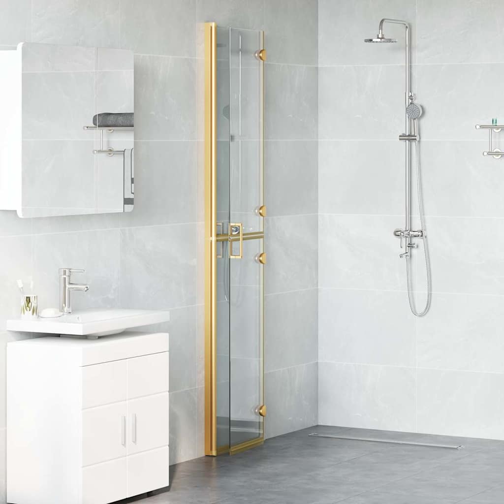 vidaXL Ściana prysznicowa Walk-In złoty 80 x 6,5 x 190 cm