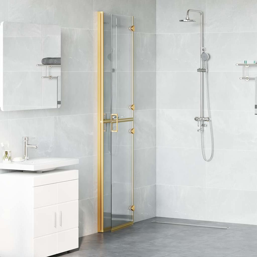 vidaXL Ściana prysznicowa Walk-In złoty 100 x 6,5 x 190 cm