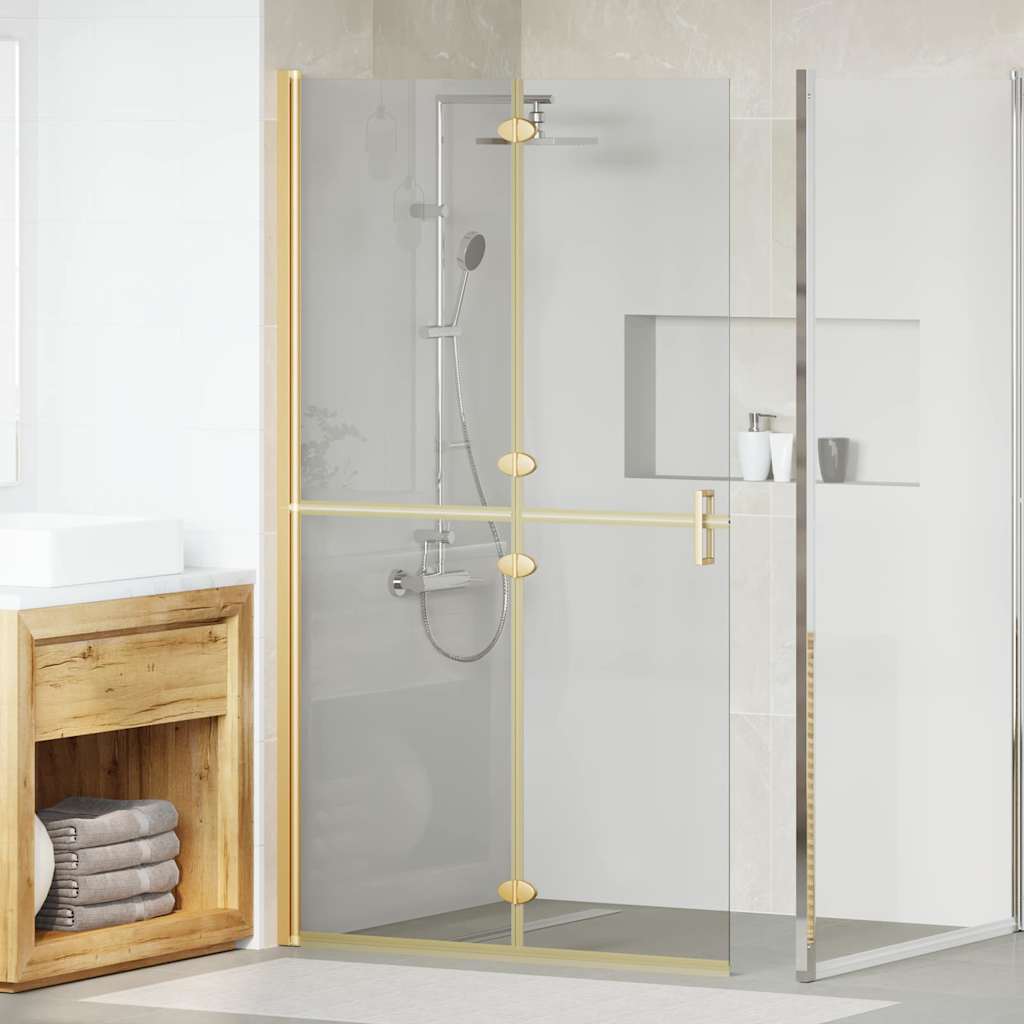 vidaXL Ściana prysznicowa Walk-In złoty 110 x 6,5 x 190 cm