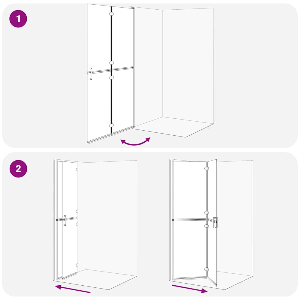 vidaXL Ściana prysznicowa Walk-In złoty 110 x 6,5 x 190 cm