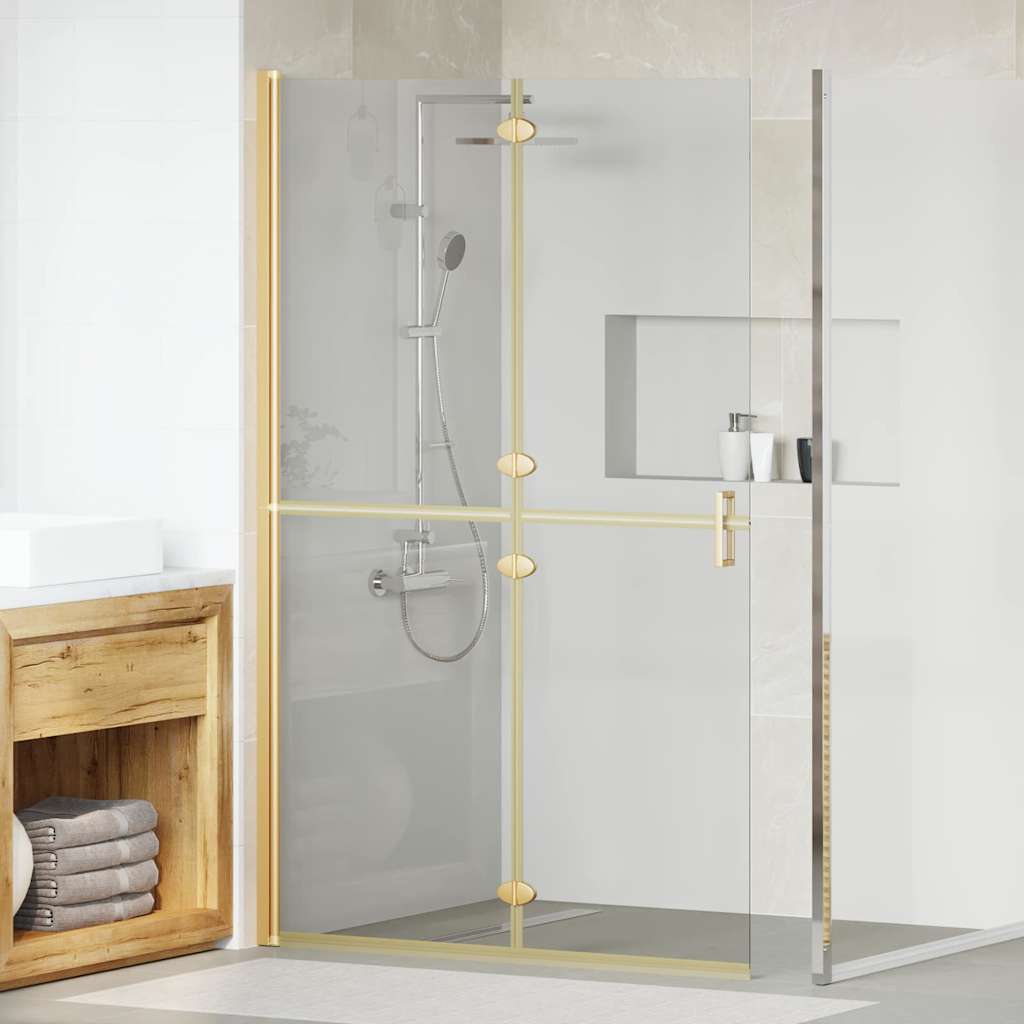 vidaXL Ściana prysznicowa Walk-In złoty 120 x 6,5 x 190 cm