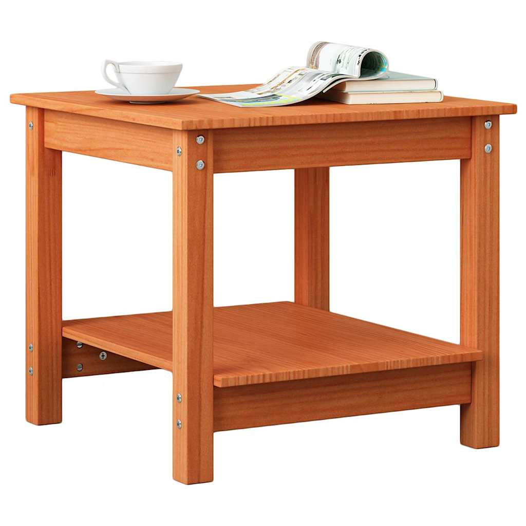 vidaXL Stolik kawowy Woskowy brąz 50 x 50 x 45 cm Lite drewno sosnowe